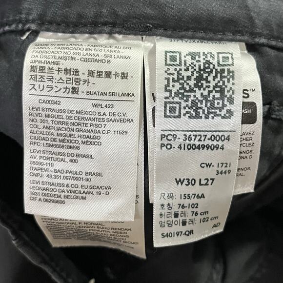 Levi's Womens Ribcage Straight Ankle Utility Pants Size 30 Black High‎ Rise - Picture 8 of 8